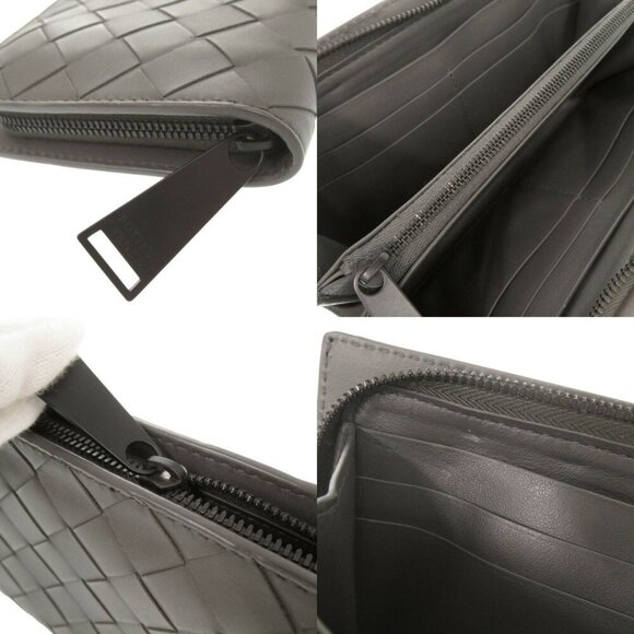 BOTTEGA VENETA Gray Leather Intrecciato Wallet - Picture 9 of 9